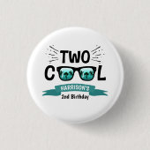 Twee koudebogen, tweede verjaardag ronde button 3,2 cm (Voorkant)