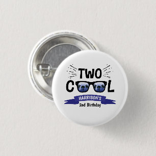 Twee koudebogen, tweede verjaardag ronde button 3,2 cm