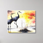 Twee kranen canvas afdruk (Voorkant)