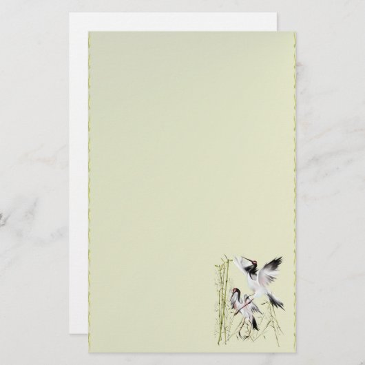 twee kranen in het briefpapier van Bamboe (Voorkant / Achterkant)