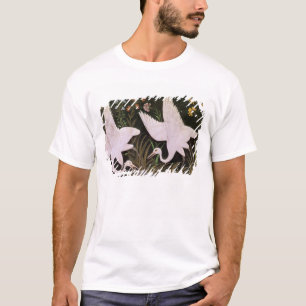 Twee kranen op de rand van een hond t-shirt