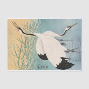 Twee kranen van Ohara Koson Tissuepapier