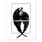 Twee kunststempels voor het hout 	rubberstempel (Afrduk)