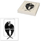 Twee kunststempels voor het hout 	rubberstempel (Gestempeld)