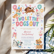 Twee Laat de Honden Los Cute Puppy 2de Verjaardags