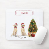 Twee Labrador Retrievers Funny Kersthond Muismat (Met muis)