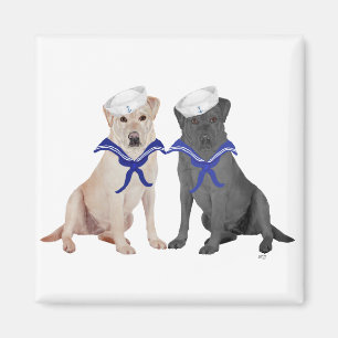 Twee Labrador Retrievers Magneet