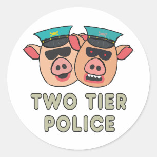 twee-lagenpolitie ronde sticker
