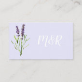 Twee lavendeltjes - monogram bruiloft website informatiekaartje (Voorkant)
