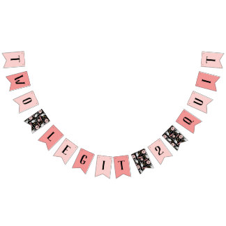 Twee Legit om de tweede verjaardagsbanner te stopp Vlaggetjes