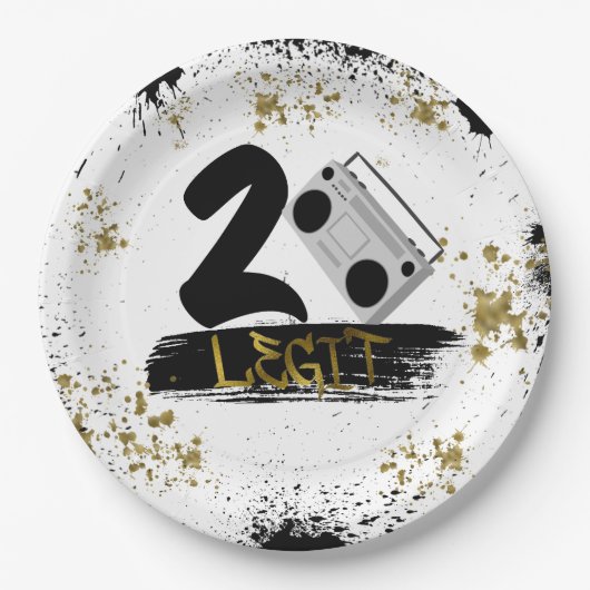 Twee Legit om het Bord van het Birthday-papier uit (Voorkant)