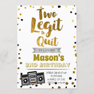 Twee legit om te stoppen met verjaardagsuitnodigin kaart