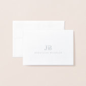 Twee Letter-monogram naam Dank je creditcard Folie Kaarten (Voorkant met envelop)