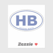 Twee Letter Strand Ovaal Blauw Aangepaste Die Cut  Sticker (Vel)