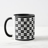 Twee letters: Black White Squares (Intl versie) Mok (Links)