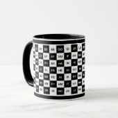 Twee letters: Black White Squares (Intl versie) Mok (Voorkant links)