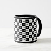 Twee letters: Black White Squares (Intl versie) Mok (Voorkant rechts)