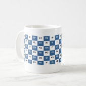 Twee letters: mok Blue en white US version (Voorkant links)