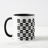 Twee letters zwart-wit mok (Links)