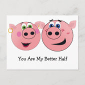 Twee leuke Cartoons in de liefde Briefkaart (Voorkant)