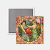 Twee Leuke Cupids Victoriaans Custom Magnet Magneet (Voorkant / Achterkant)