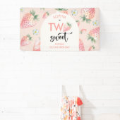 Twee lieve aardbeien kinderen verjaardag spandoek (Insitu)