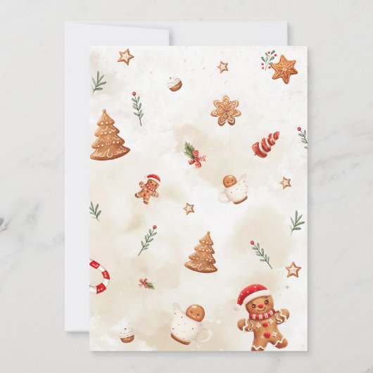 Twee lieve kerstkoekje 2e verjaardagsfeest kaart (Achterkant)