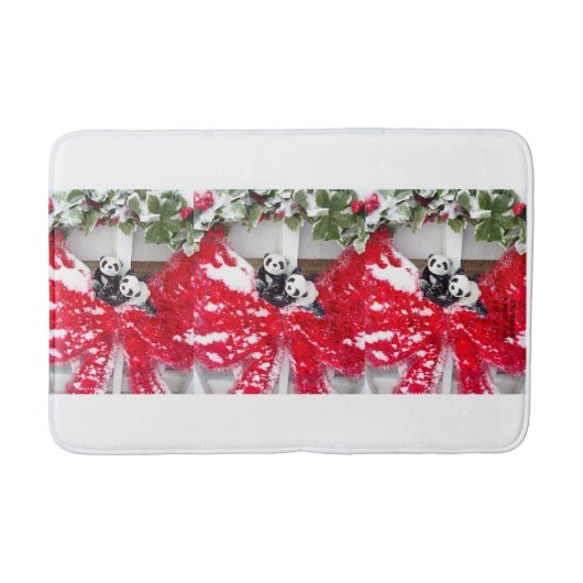 Twee lieve panda's met Kerstmis Badmat (Voorkant)