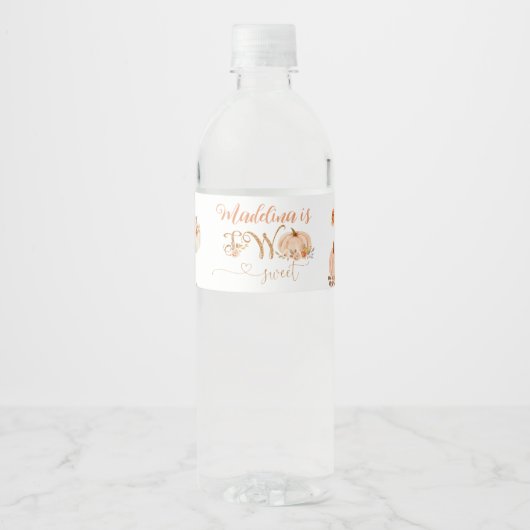 Twee lieve pompoen 2e verjaardag waterfles etiket (Voorkant)