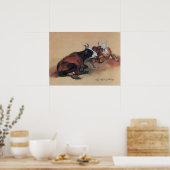 TWEE LIGGENDE KOEIEN POSTER (Keuken)