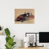 TWEE LIGGENDE KOEIEN POSTER (Thuiskantoor)