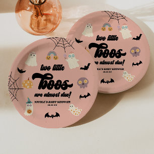 Twee Little Boos Twins Halloween Baby shower Papieren Bordje