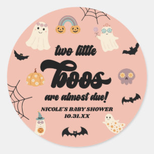 Twee Little Boos Twins Halloween Baby shower Ronde Sticker