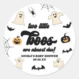 Twee Little Boos Twins Halloween Baby shower Ronde Sticker