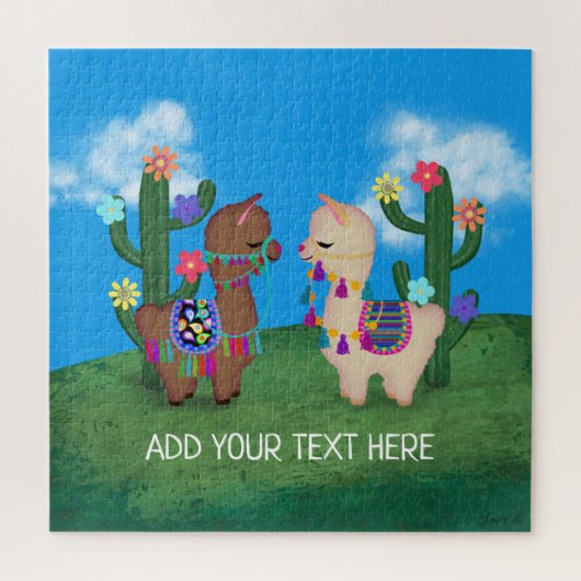 Twee Llamas Cute Legpuzzel (Verticaal)