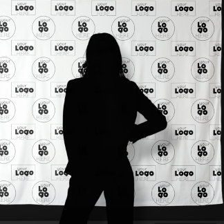 Twee Logo Step en Repeat Fotohokje Achtergrond Wandkleed