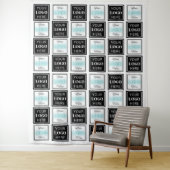 Twee logo's Evenement Wit Vierkant Eenvoudig Wandkleed (In situ)