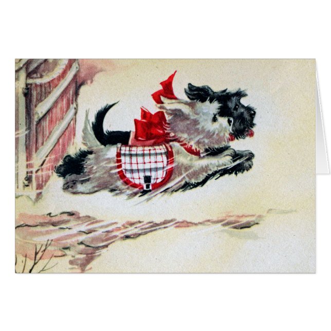 Twee lopende Scotties (Voorkant Horizontaal)