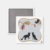 Twee loslopende vossen magneet (Voorkant / Achterkant)