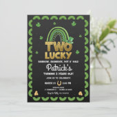 Twee Lucky Birthday Uitnodiging St Patrick's Day (Staand voorkant)