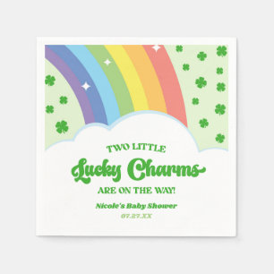 Twee Lucky Charms Rainbow Twins Baby shower Servet