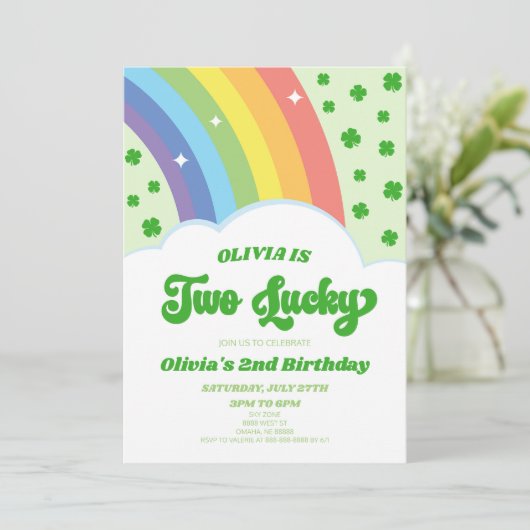 Twee Lucky St. Patrick's Day 2e verjaardagsfeestje Kaart (Staand voorkant)