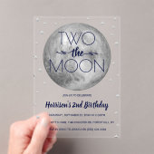 Twee maanden De maan 2e verjaardag Acryl Uitnodigingen (Insitu (Draagbaar))