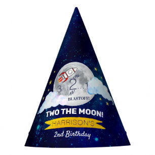 Twee maanden De maan 2e verjaardag Feesthoedjes
