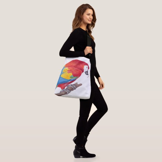 Twee Macaw Parrot Vogels Wilde Levensdieren Canvas Crossbody Tas (Op model)