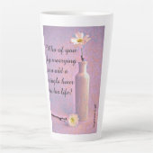 Twee madeliefjes Mattheüs 6:27 Latte Mok (Voorkant)