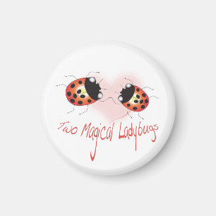 Twee Magische Ladybugs Magnet Magneet