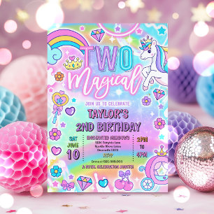 Twee Magische Sprookjesprinses 2e Verjaardagsfeest Kaart