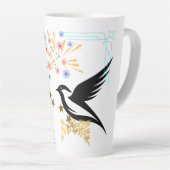 Twee majestueuze vogels latte mok (Rechterhoek)