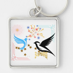 Twee majestueuze vogels sleutelhanger